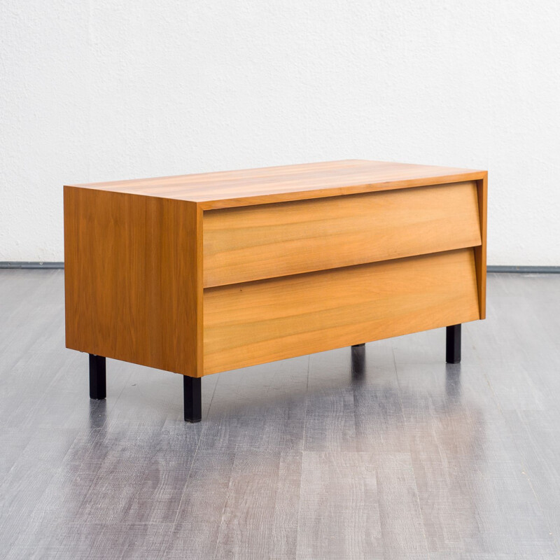 Walnut vintage chest of drawers, 1950s