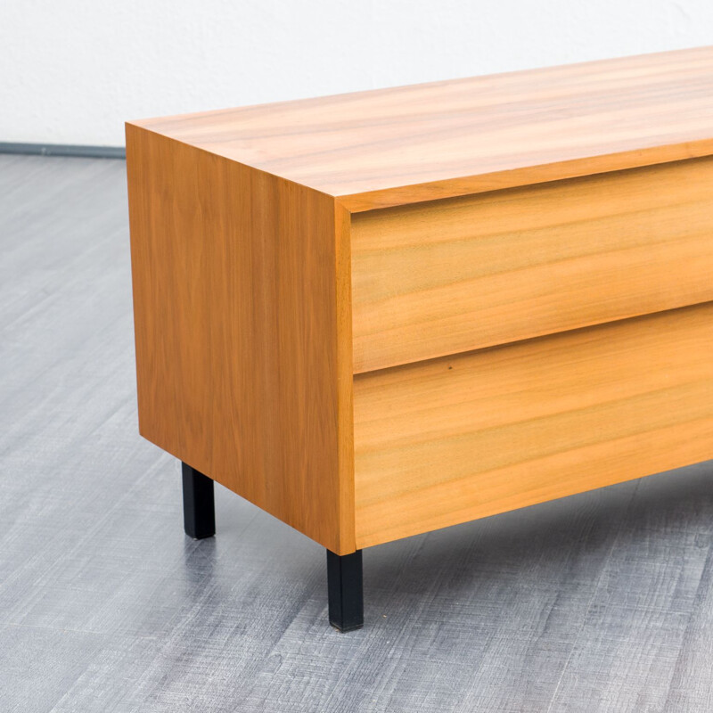 Walnut vintage chest of drawers, 1950s