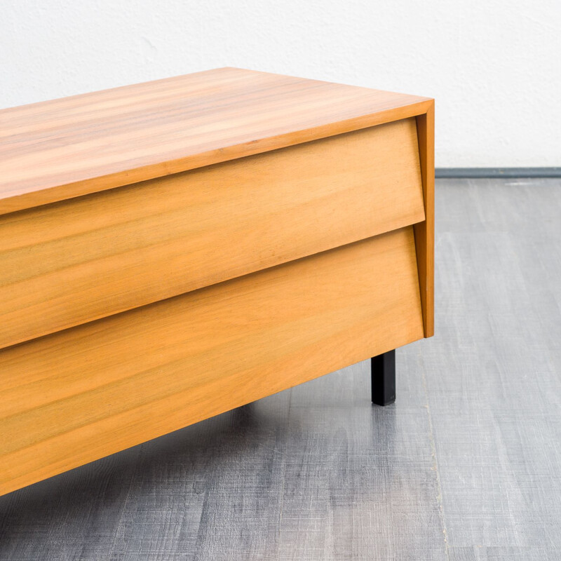 Walnut vintage chest of drawers, 1950s