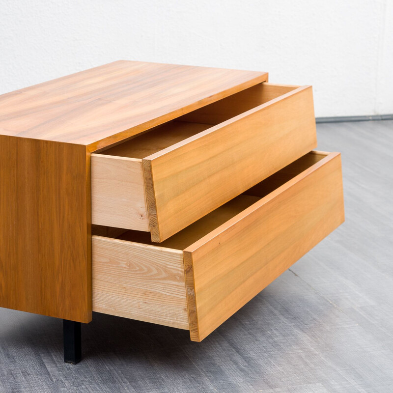 Walnut vintage chest of drawers, 1950s