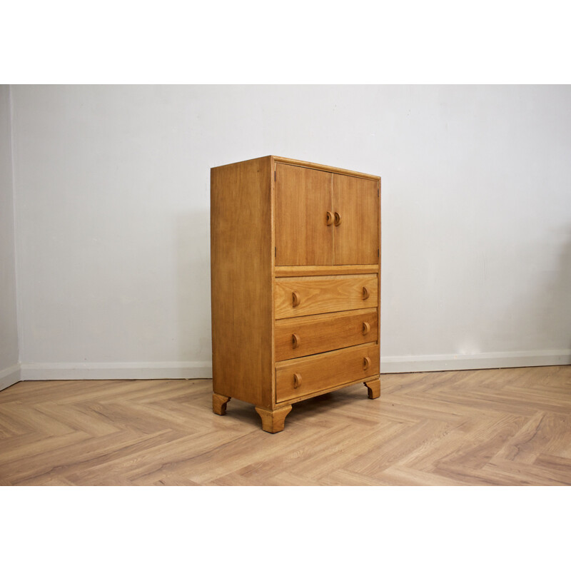 Mid-century oakwood linen cabinet, UK 1930s