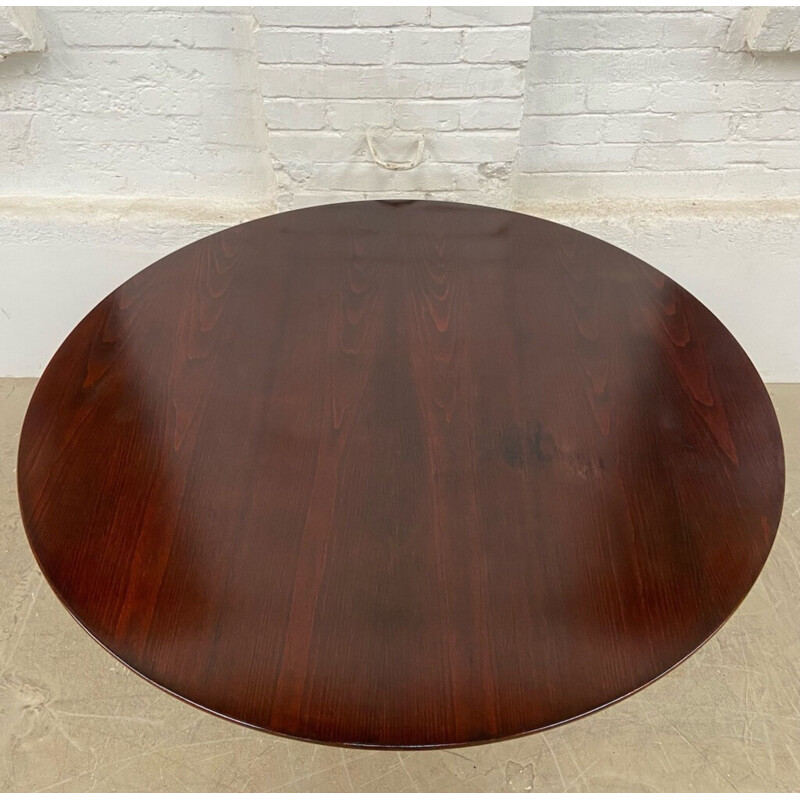 Table vintage en bois gravé par Drevotvar, 1970