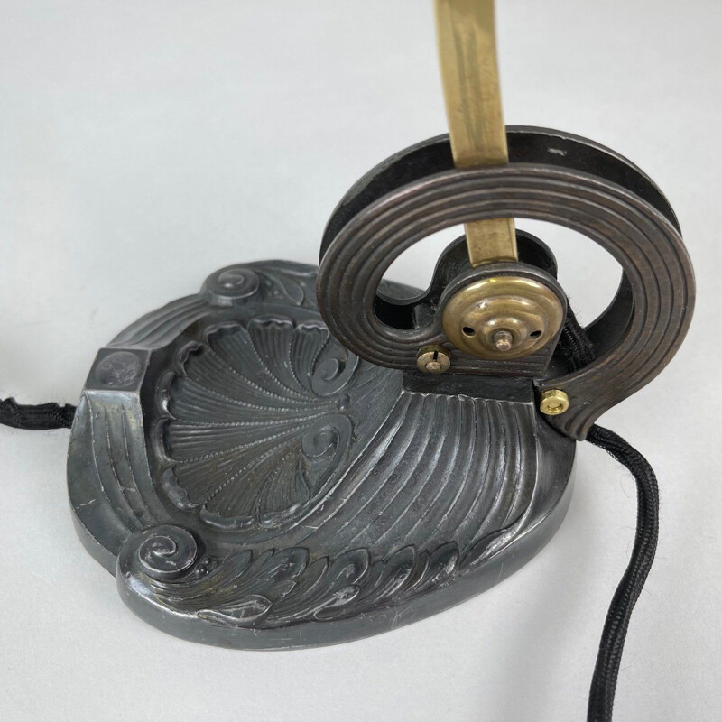 Vintage Art Nouveau brass and metal lamp, 1920s