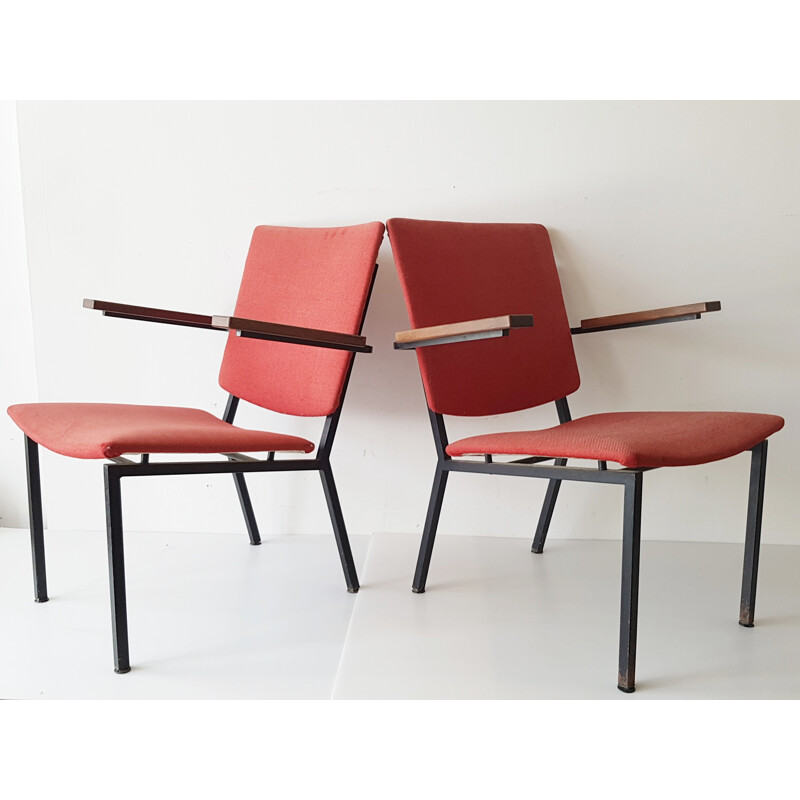 Paar Spectrum stoelen in wol, Martin VISSER - 1960