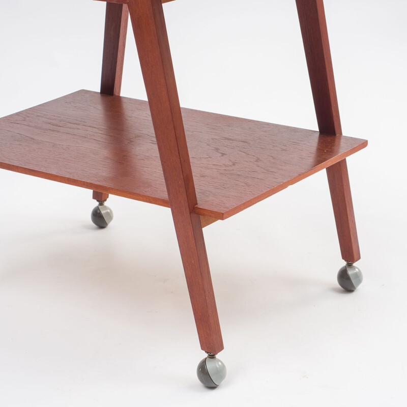 Scandinavian vintage teak serving trolley, 1960s