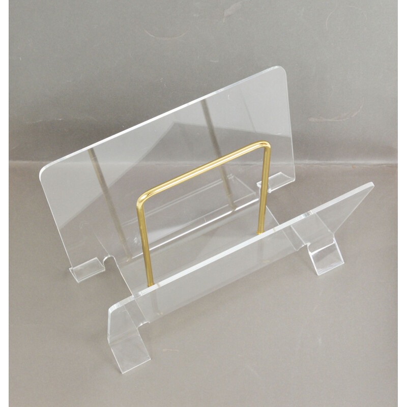 Plexiglass vintage magazine rack, 1970s