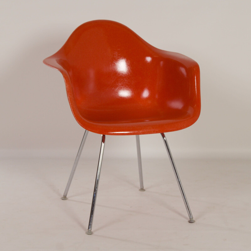 Vintage orange DAX armchair by Charles & Ray Eames for Herman Miller, 1970s