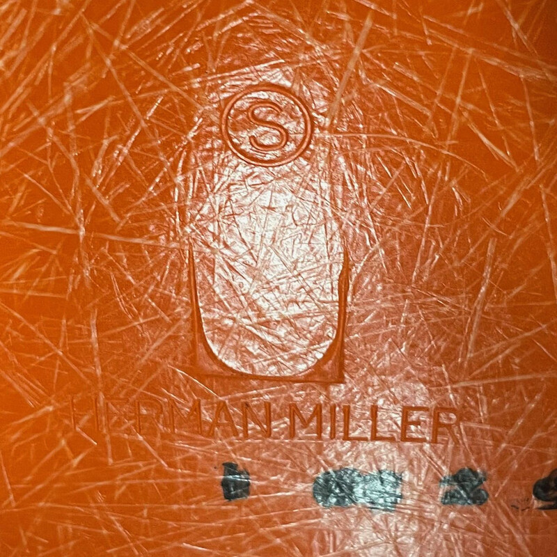 Fauteuil vintage orange DAX par Charles & Ray Eames pour Herman Miller, 1970