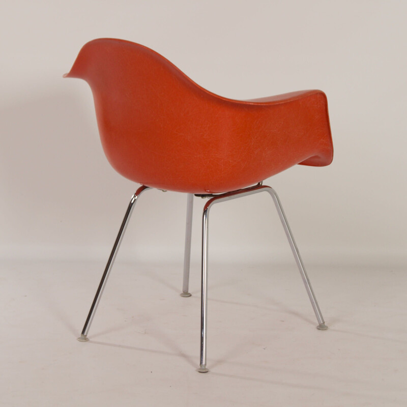 Fauteuil vintage orange DAX par Charles & Ray Eames pour Herman Miller, 1970