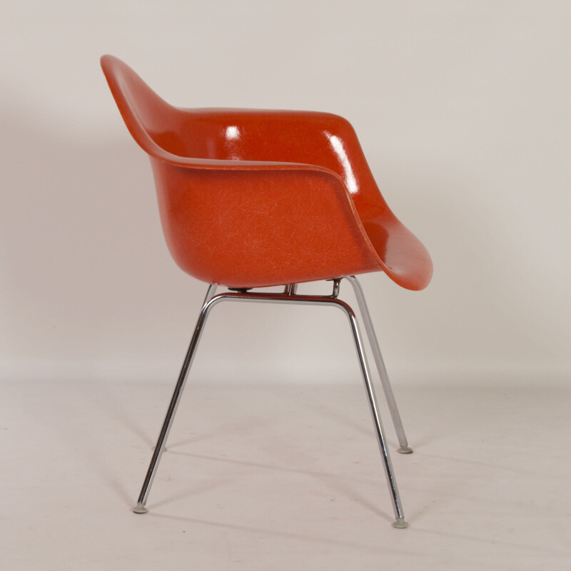 Fauteuil vintage orange DAX par Charles & Ray Eames pour Herman Miller, 1970