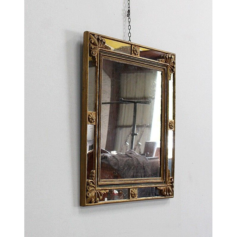 Rectangular vintage mirror with glazing