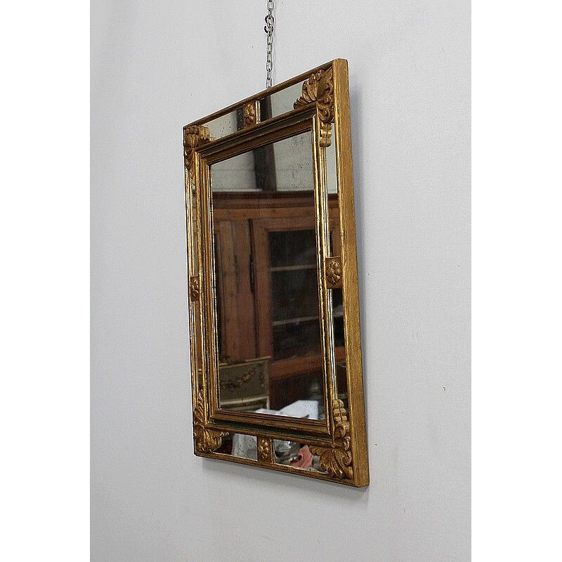 Rechteckiger Vintage-Spiegel mit Glasleisten
