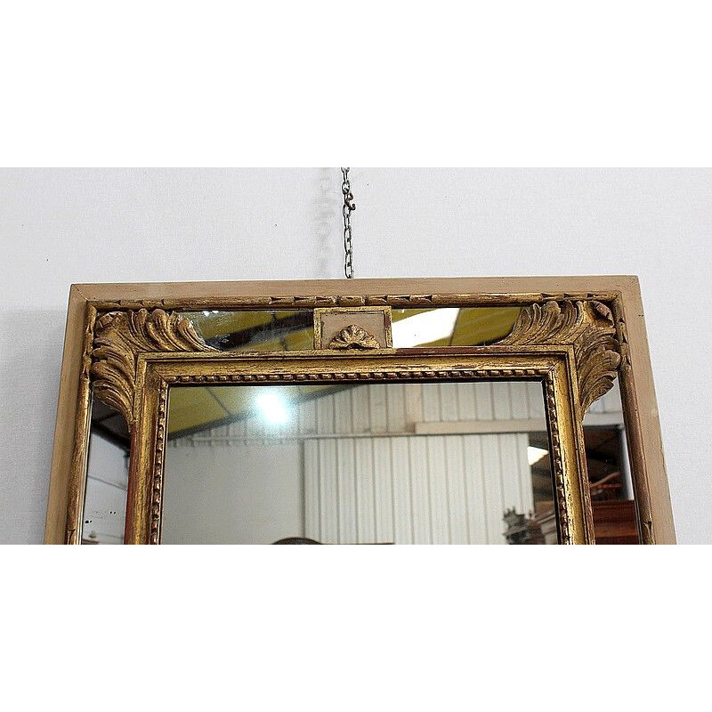 Espelho rectangular vintage com vidraças