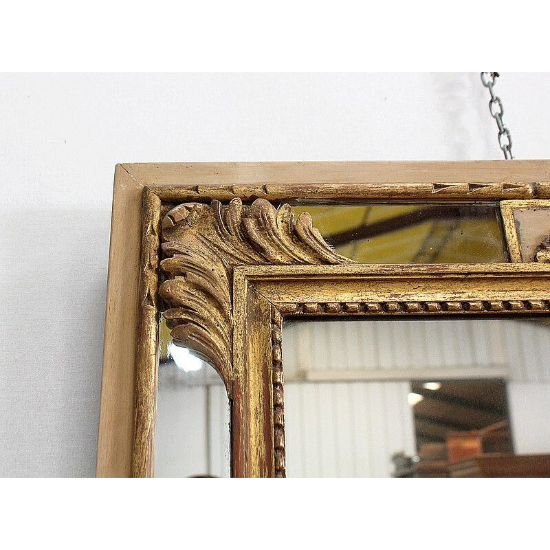 Vintage rectangular mirror with glazing