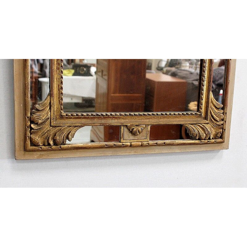 Vintage rectangular mirror with glazing