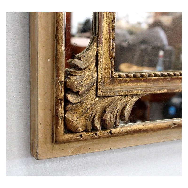 Vintage rectangular mirror with glazing