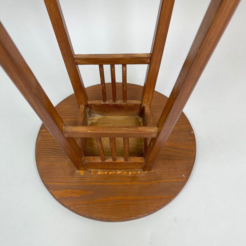 Vintage wooden plant stand, 1930