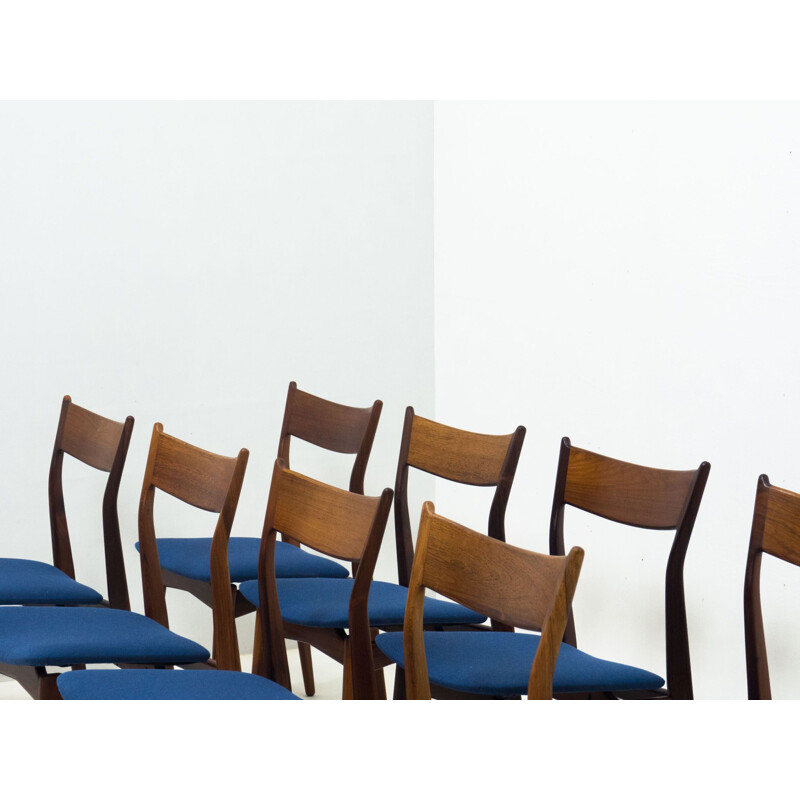 Ensemble de 8 chaises vintage en palissandre par H.P. Hansen Møbelindustri, Danemark