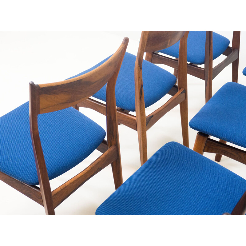 Set of 8 vintage rosewood chairs by H.P. Hansen Møbelindustri, Denmark