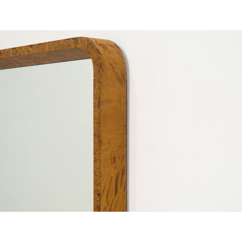 Vintage maple burl rectangular mirror