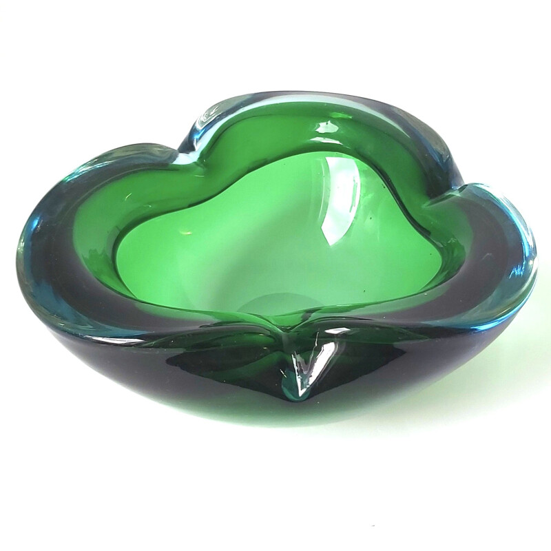 Mid-century Sommerso Murano glass ashtray by Flavio Poli, Italy 1960s