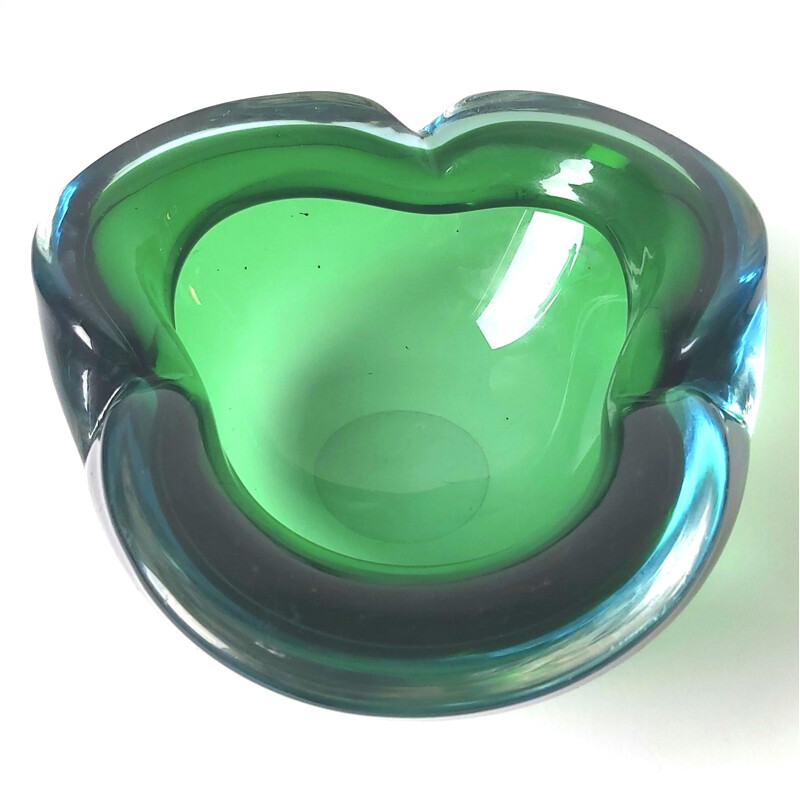 Mid-century Sommerso Murano glass ashtray by Flavio Poli, Italy 1960s