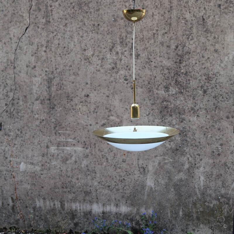 Vintage UFO brass pendant lamp by SCE