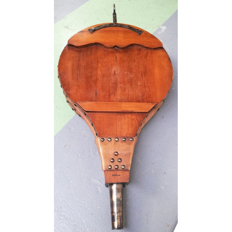 Vintage-Schmiedebalg aus Holz und Leder