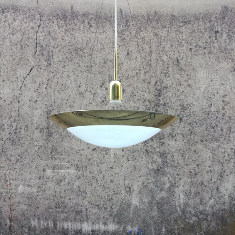 Vintage UFO brass pendant lamp by SCE