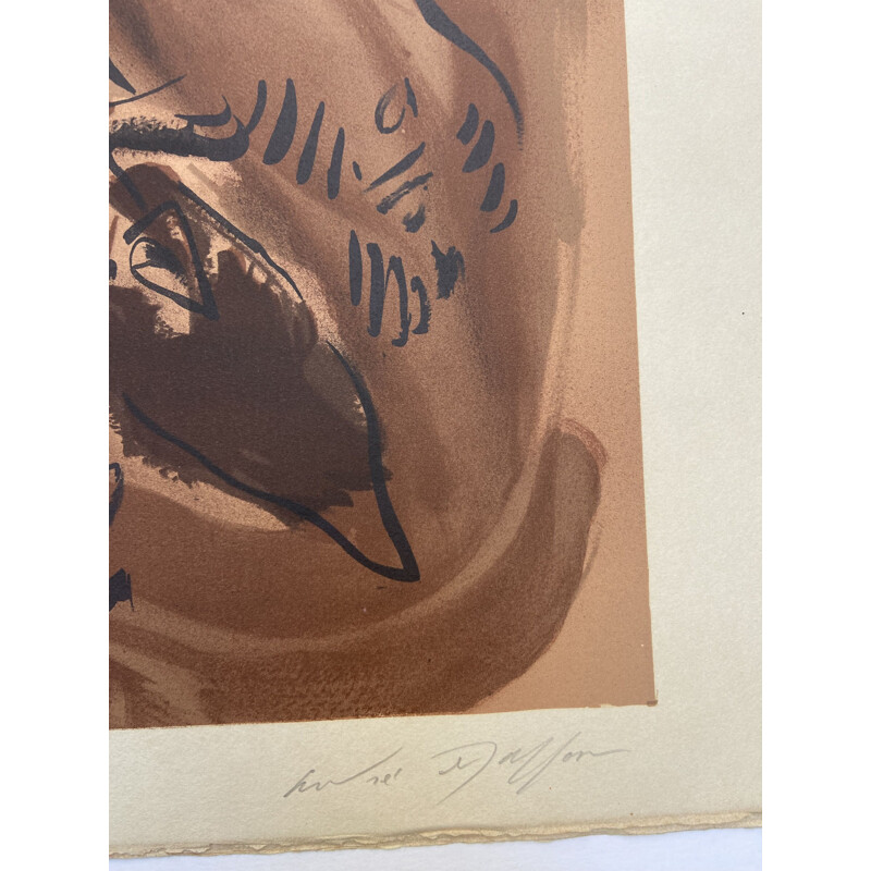 Lithographie vintage Femme serpent par André Masson