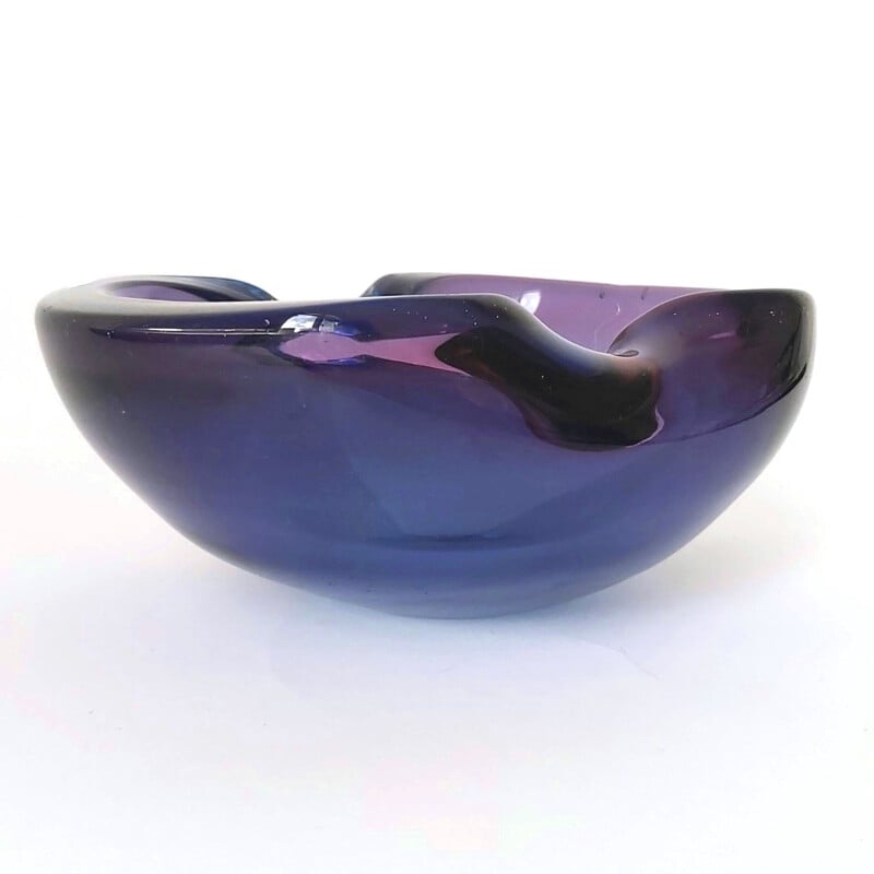 Mid-century Sommerso Murano glass ashtray by Alfredo Barbini, Italy 1960s