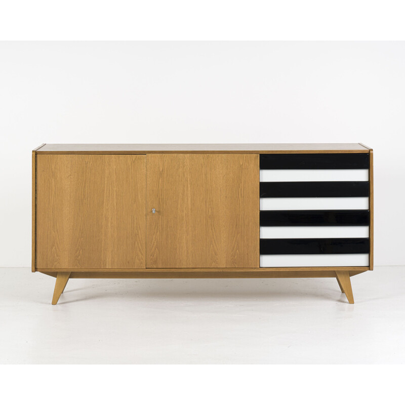 Mid century U-460 oakwood sideboard by Jiří Jiroutek for Interier Praha, 1960s