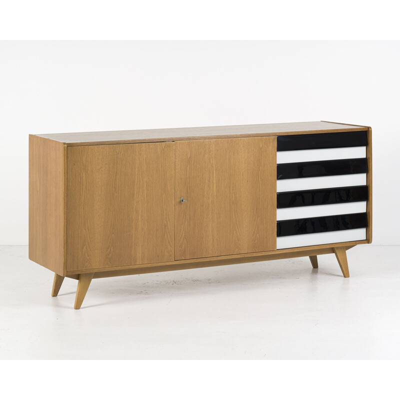 Mid century U-460 oakwood sideboard by Jiří Jiroutek for Interier Praha, 1960s