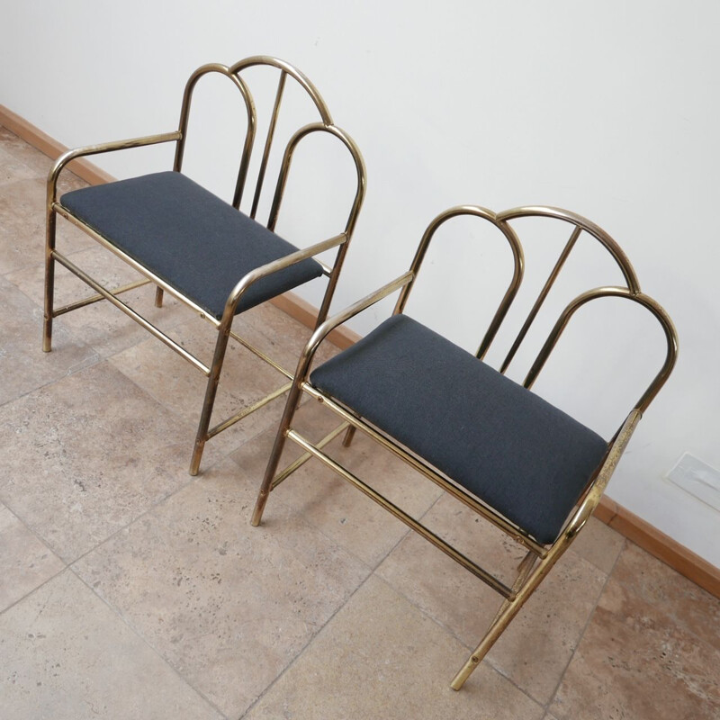 Pair of French Art Deco vintage chairs, 1970s