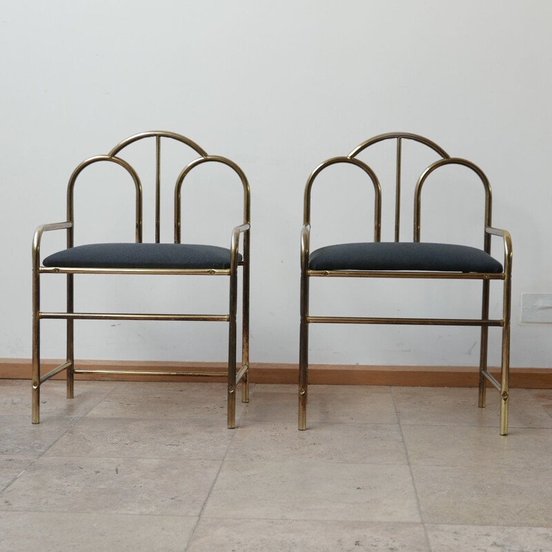 Pair of French Art Deco vintage chairs, 1970s