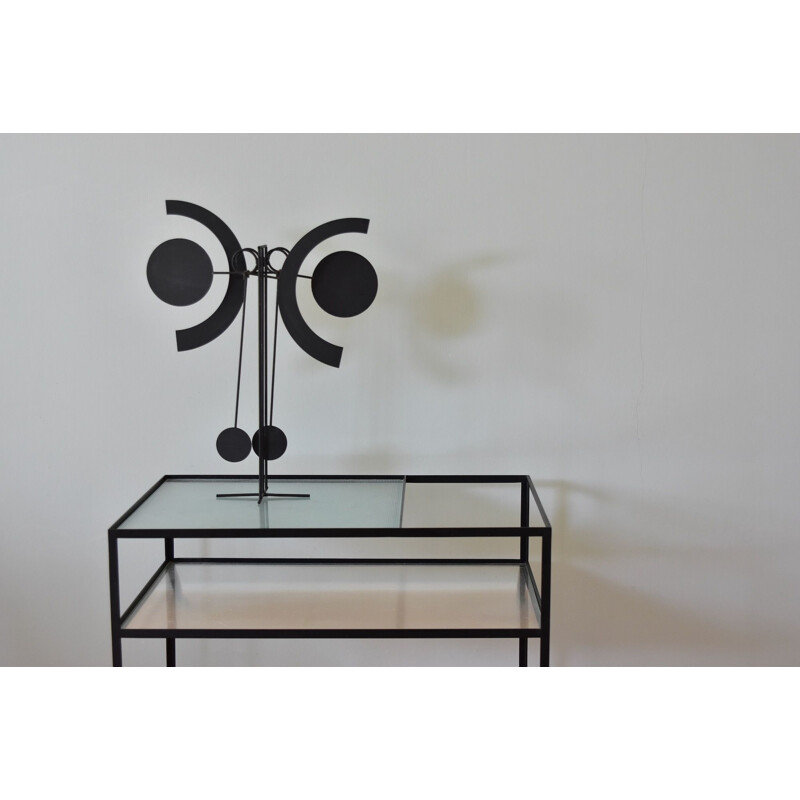 Vintage black metal bar carts by Herbert Hirche for Christian Holzäpfel KG, Germany 1960