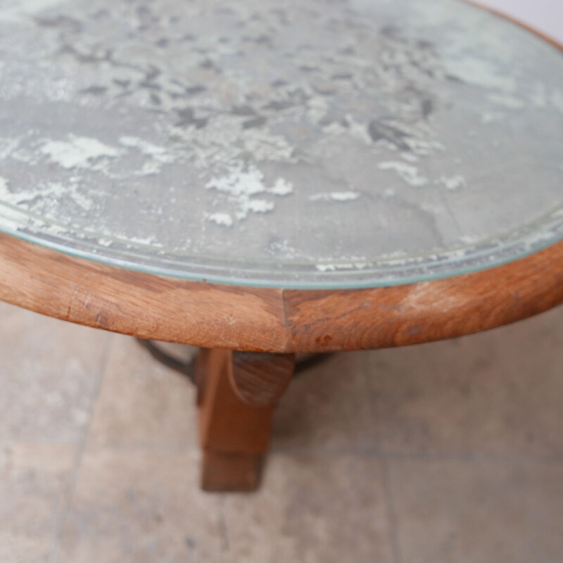 French vintage Églomisé mirrored coffee table, 1930s