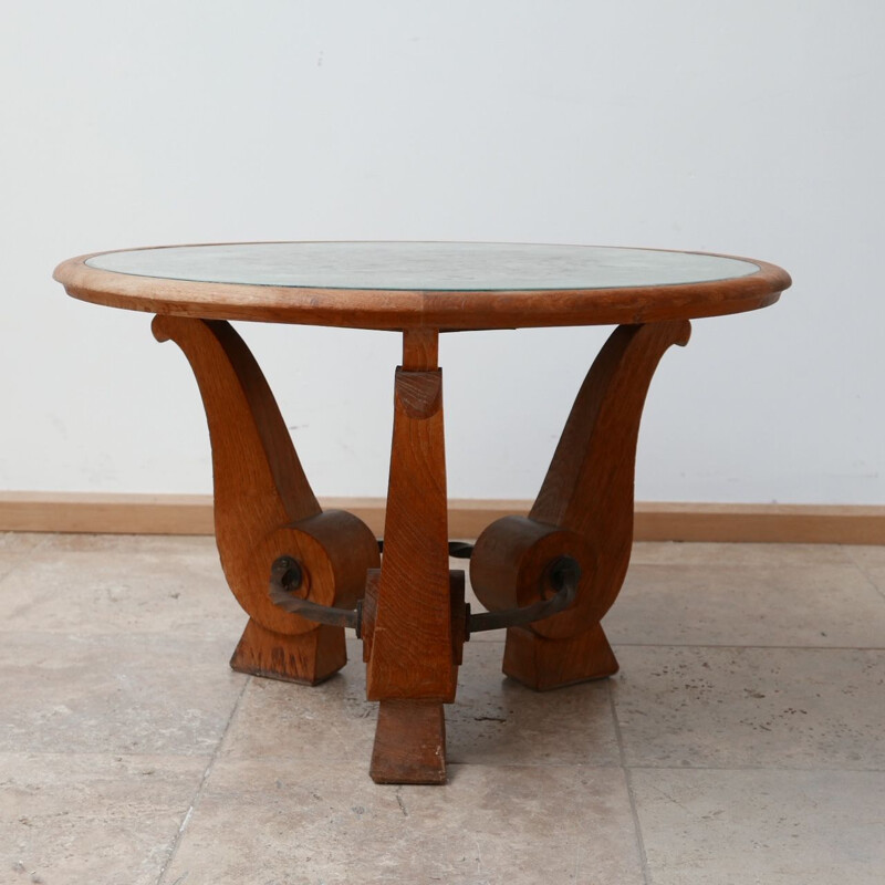 French vintage Églomisé mirrored coffee table, 1930s