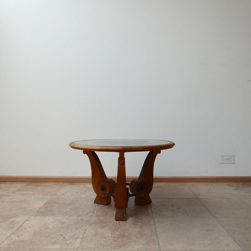 French vintage Églomisé mirrored coffee table, 1930s