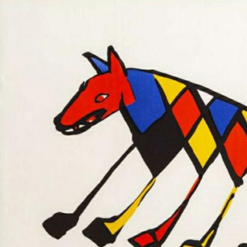 Litographie originale vintage beastie par Alexander Calder, 1975