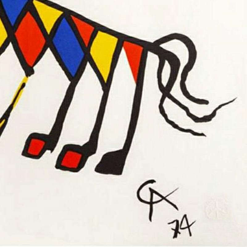 Originele lithografie vintage beastie par Alexander Calder, 1975