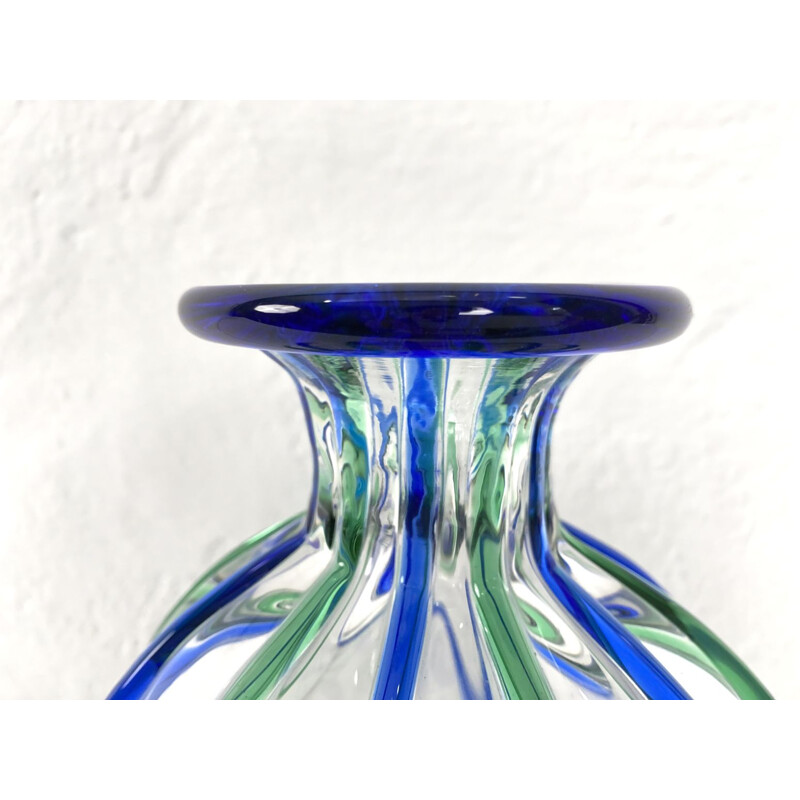 Vase vintage en verre de Murano par Archimede Seguso pour Seguso, Italie 1970