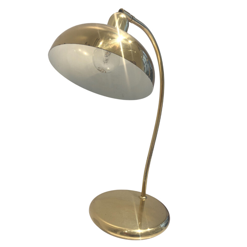 Vintage gilt brass table lamp, 1970