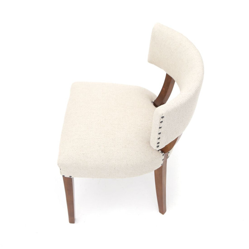 Mid century chair with upholstered seat and back, 1940s