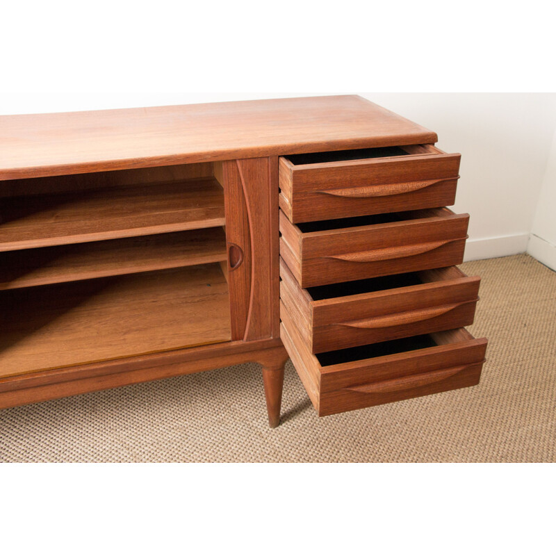 Vintage teak sideboard model U15 by Johannes Andersen for Uldum Mobelfabrik, Denmark 1966