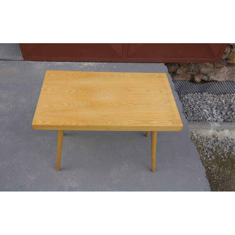 Vintage ashwood coffee table, Czechoslovakia 1970s