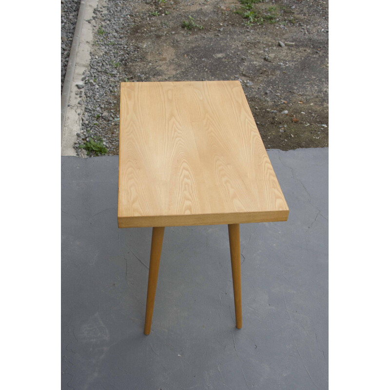 Table basse vintage en bois de frêne, Tchèque 1970
