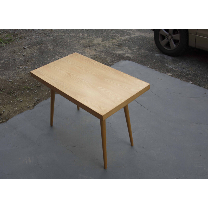 Vintage ashwood coffee table, Czechoslovakia 1970s