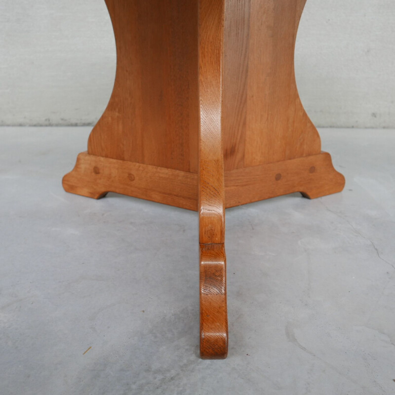 Oakwood vintage circular dining table, Holland 1970s