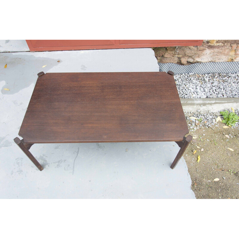 Mesa de centro vintage de madera de teca de Osvaldo Borsani, Italia 1970